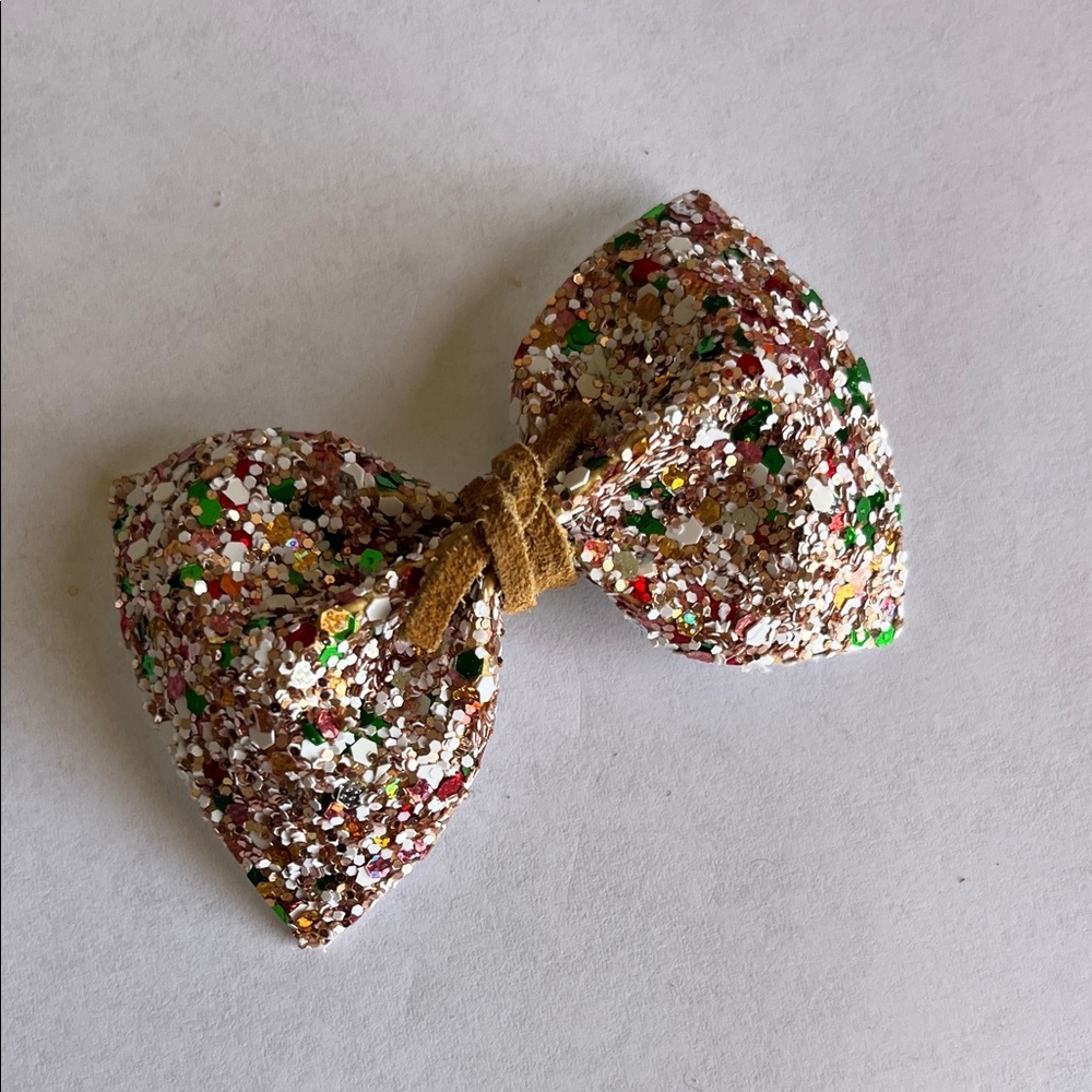 Glittery Multicolor Bow Hair Clip